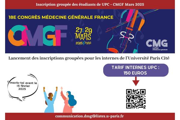 Inscription groupée des étudiants au CMGF Mars 2025