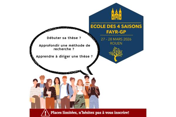 École de Printemps de FAYR-GP 27 et 28 mars 2026 à Rouen